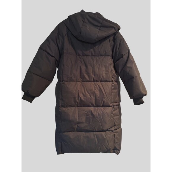 Puffit Coat Black NWT Size Large Long Puffer Jacket Thickened Winter Hooded Deep - Picture 4 of 13